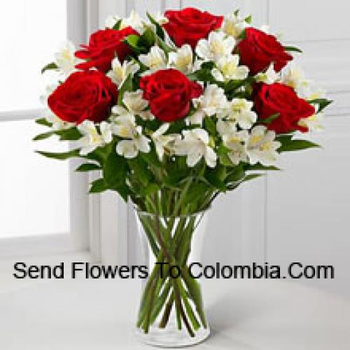 Elegant 6 Red Roses 